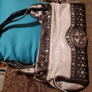 P&G tan and brown purse